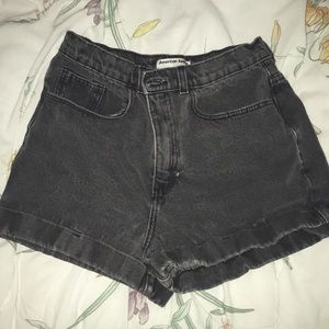 American apparel distressed high waist shorts